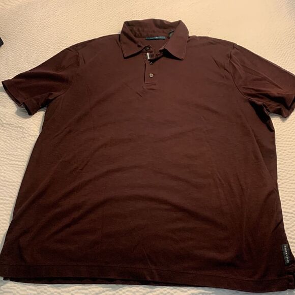 PERRY ELLIS, button down, short sleeve, 100% cotton, new condition, large, - Picture 7 of 9